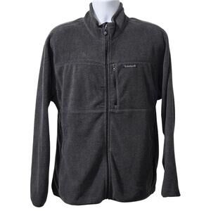 Timberland Fleece Jacket Men's Size Large Charcoal Grey Full Zip 100% Polyester